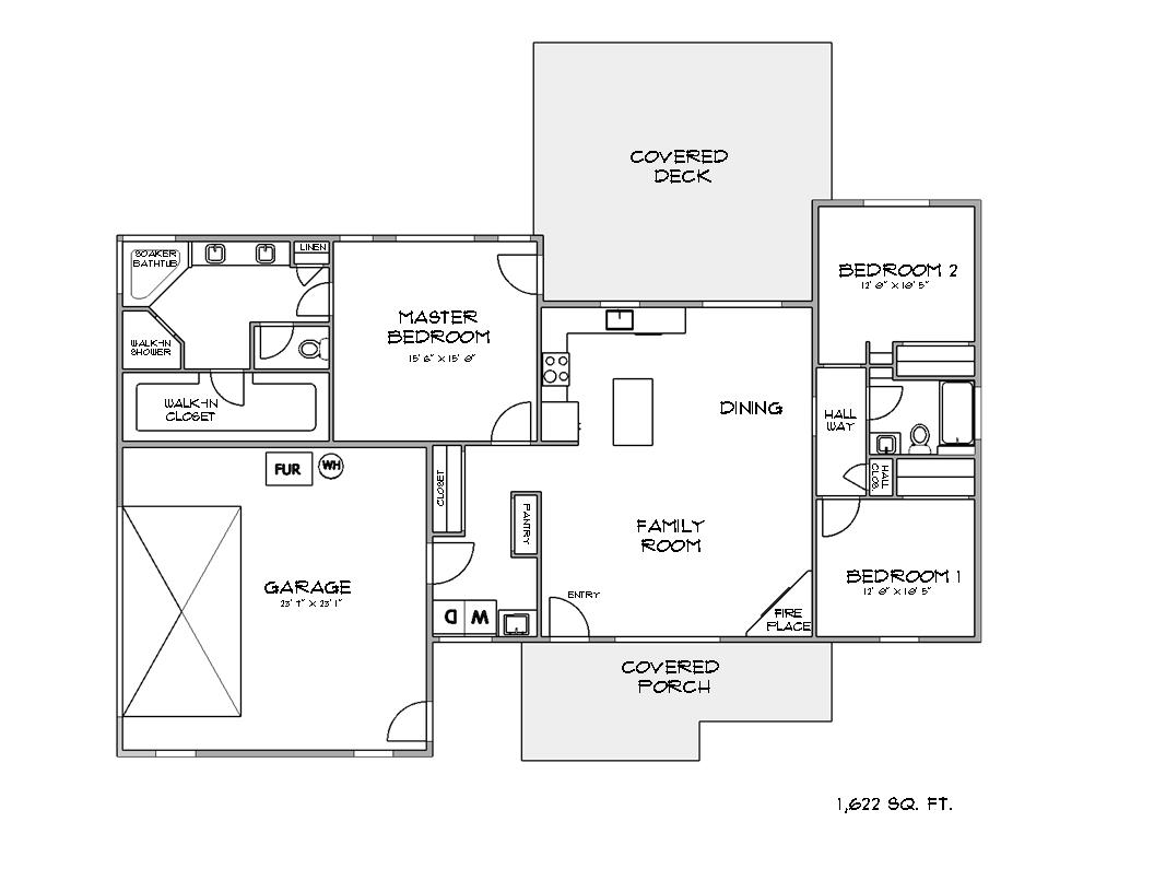 House plan of a nice one level house plan