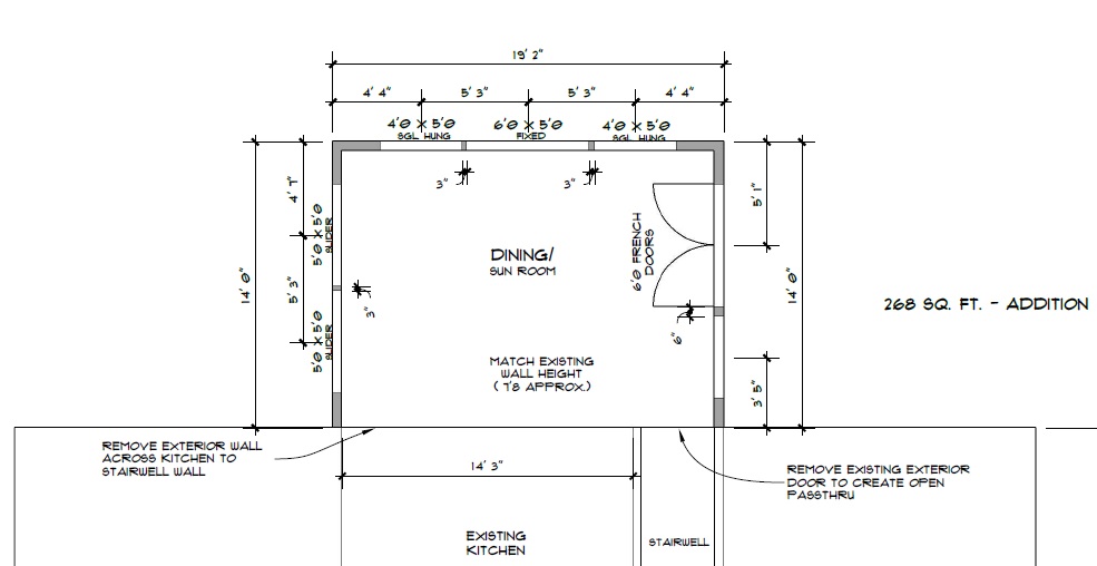 One of many dining room addition plans in Spokane by Spokane Home Design.